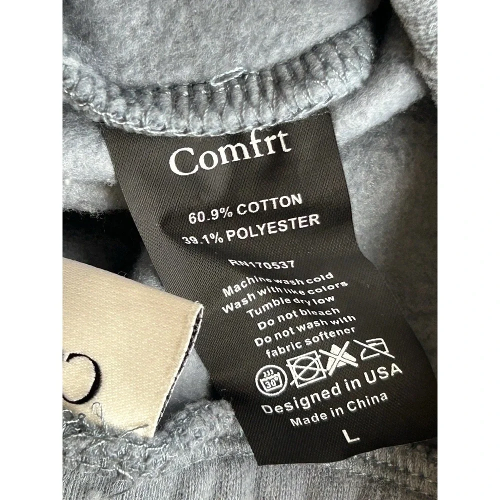 Comfrt Fleece Jogger Sweatpants Unisex Adult L Blue Pockets - Picture 5 of 5